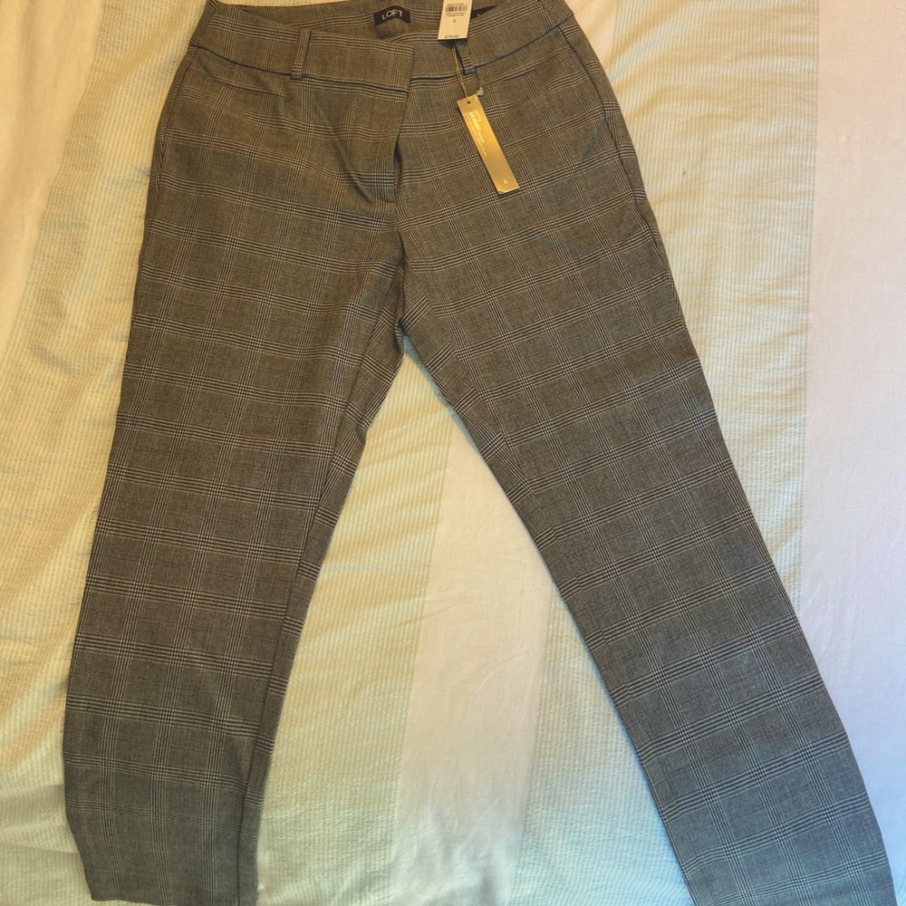 Curvy Skinny Ankle Length Plaid Pants